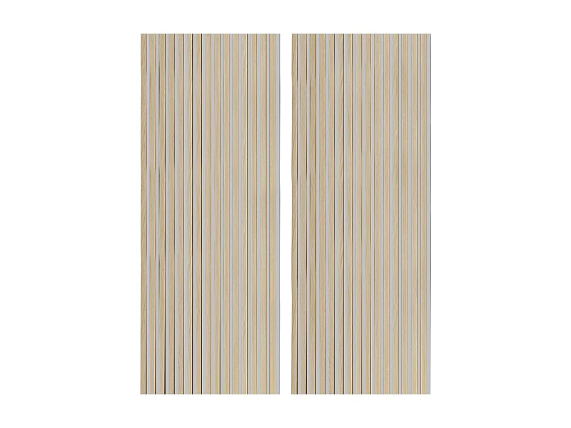 Lot de 2 panneaux décoratifs en bois coloris chêne nordique/gris - Longueur 60 x profondeur 2,2 x hauteur 120 cm