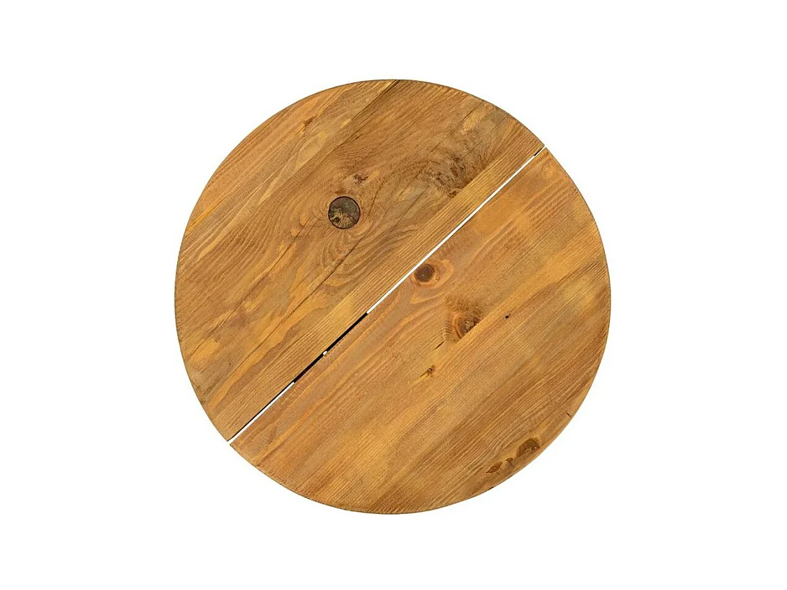 Table d'appoint en pin et pied en métal