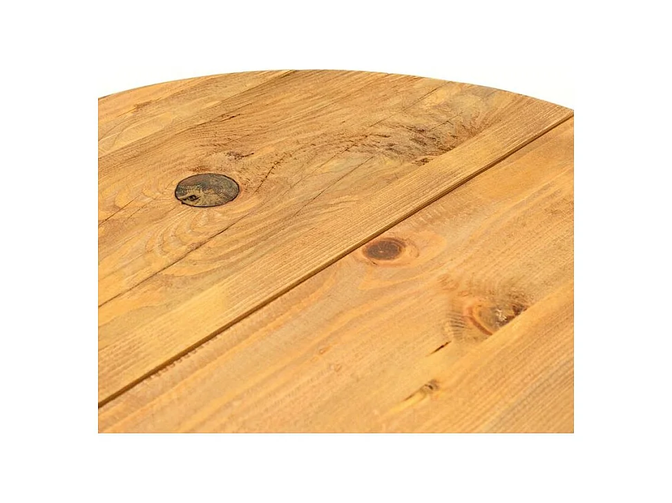 Table d'appoint en pin et pied en métal