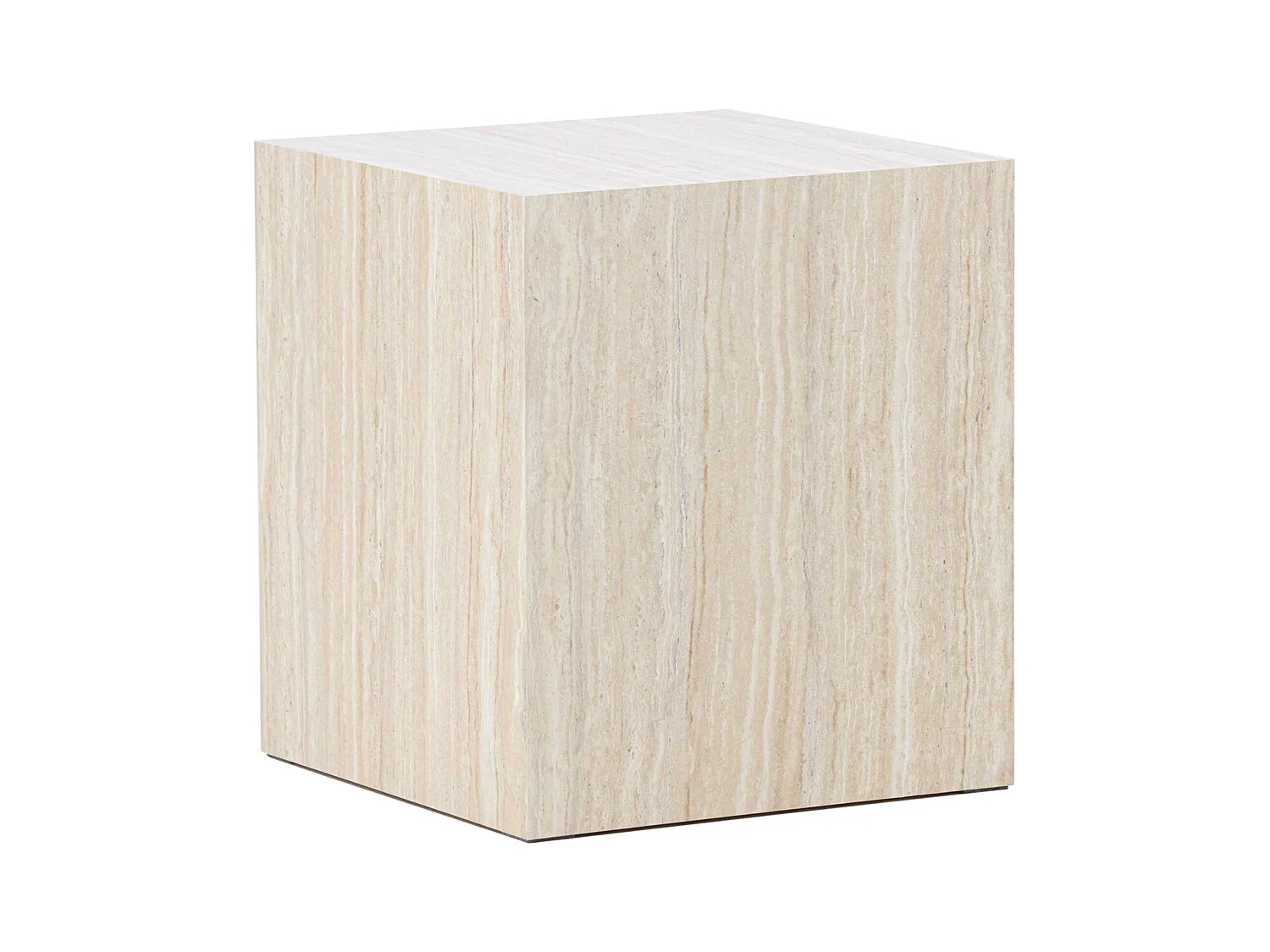 Table d'Appoint Effet Travertin "York" 45cm Beige