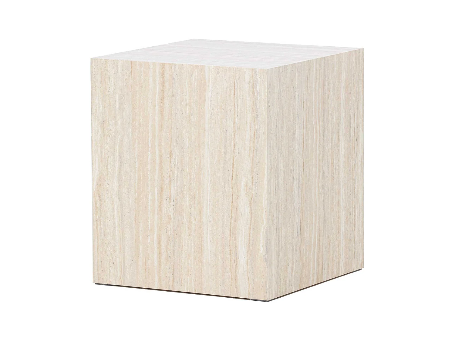 Table d'Appoint Effet Travertin "York" 45cm Beige