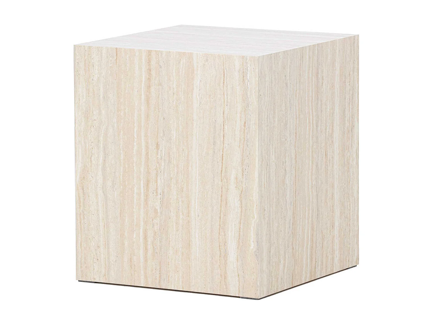 Table d'Appoint Effet Travertin "York" 45cm Beige