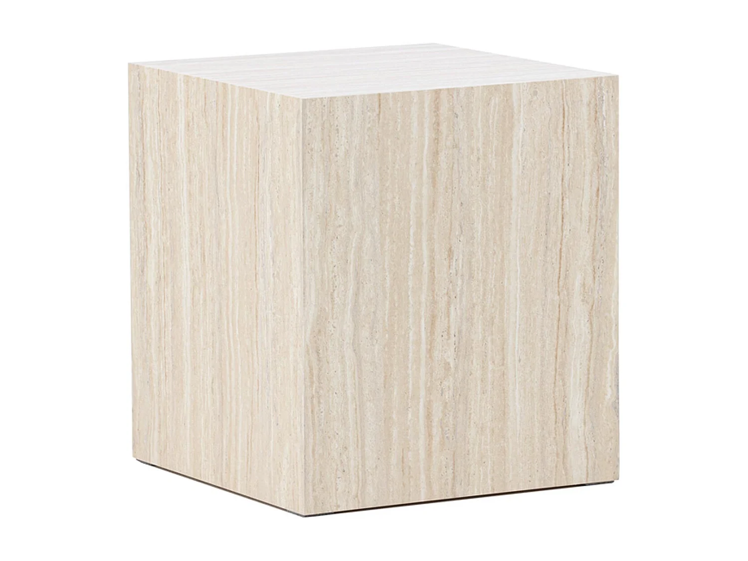 Table d'Appoint Effet Travertin "York" 45cm Beige
