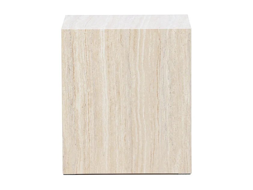 Table d'Appoint Effet Travertin "York" 45cm Beige