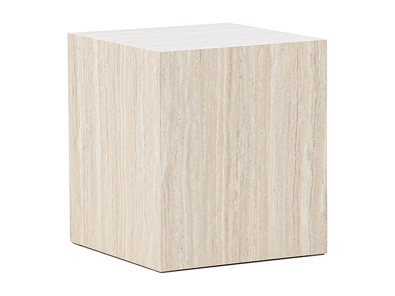 Table d'Appoint Effet Travertin "York" 45cm Beige
