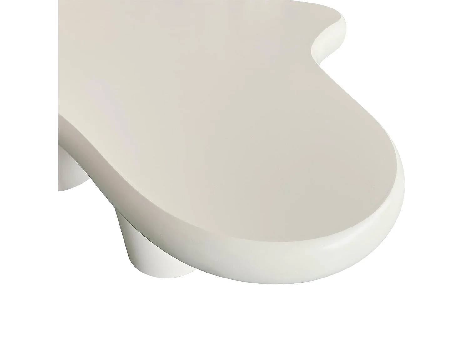 Table basse forme courbes naturelles Valdo 69x100cm Crème