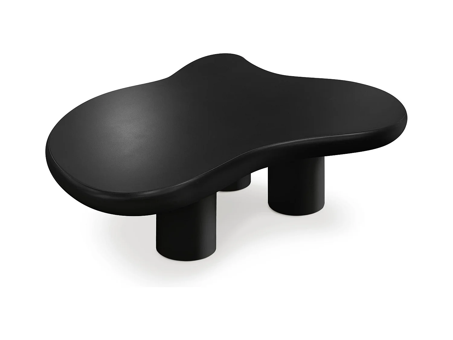 Table basse forme courbes naturelles Valdo 69x100cm Noir