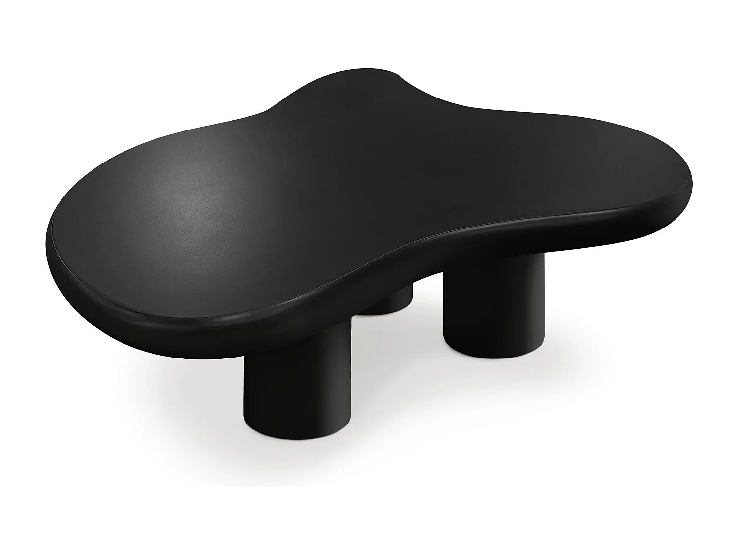 Table basse forme courbes naturelles Valdo 69x100cm Noir