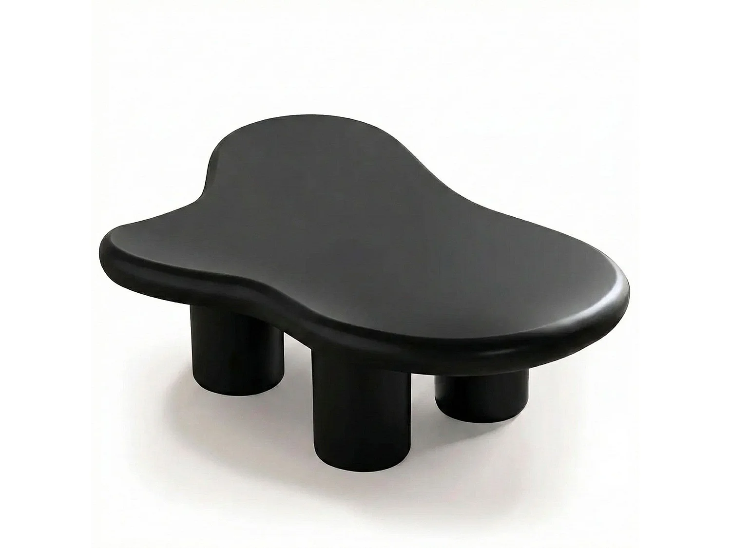 Table basse forme courbes naturelles Valdo 69x100cm Noir