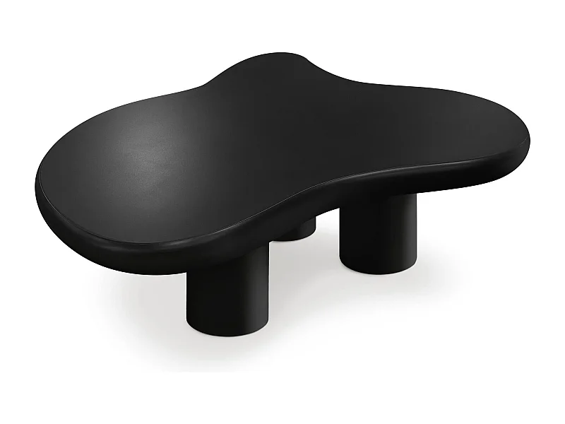 Table basse forme courbes naturelles Valdo 69x100cm Noir