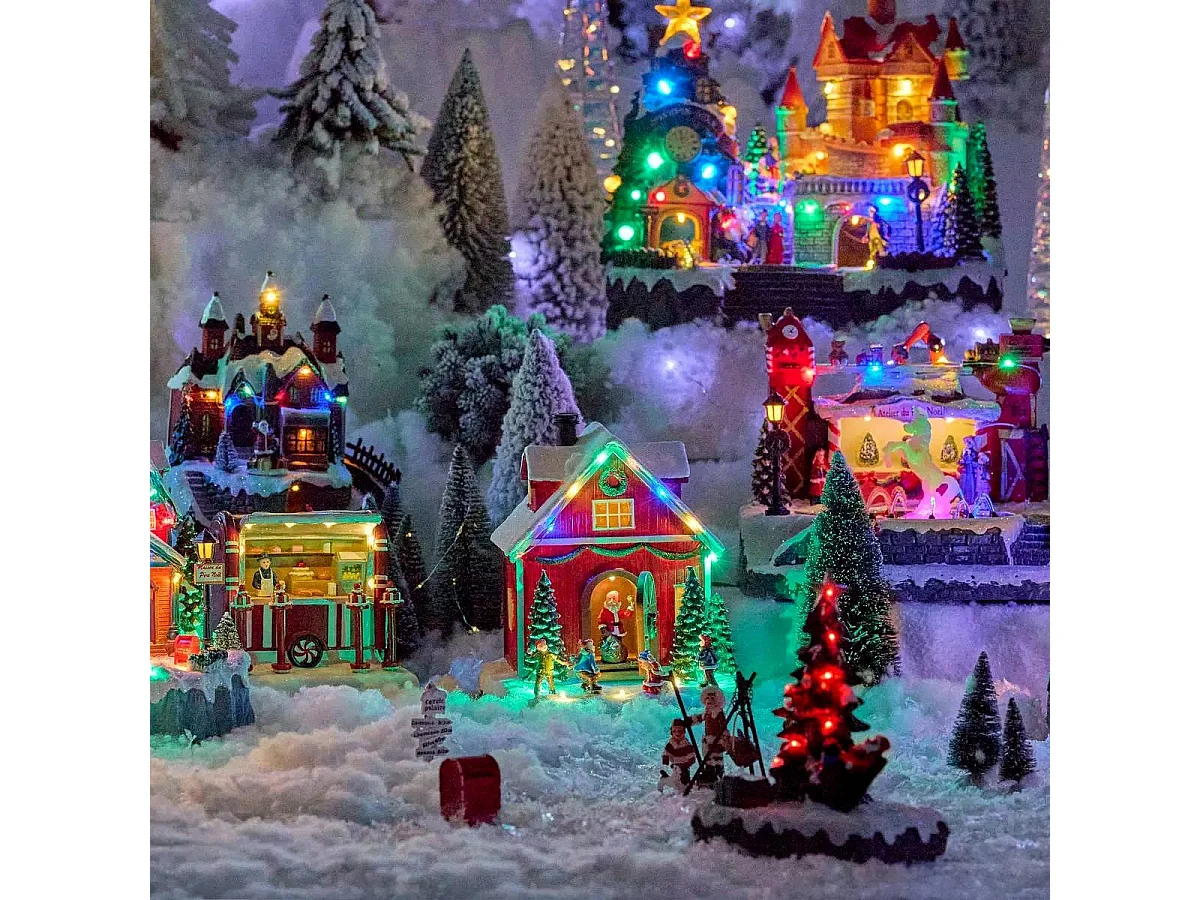 Village de Noël Lumineux "Maison Père Noël" 21cm Multicolore