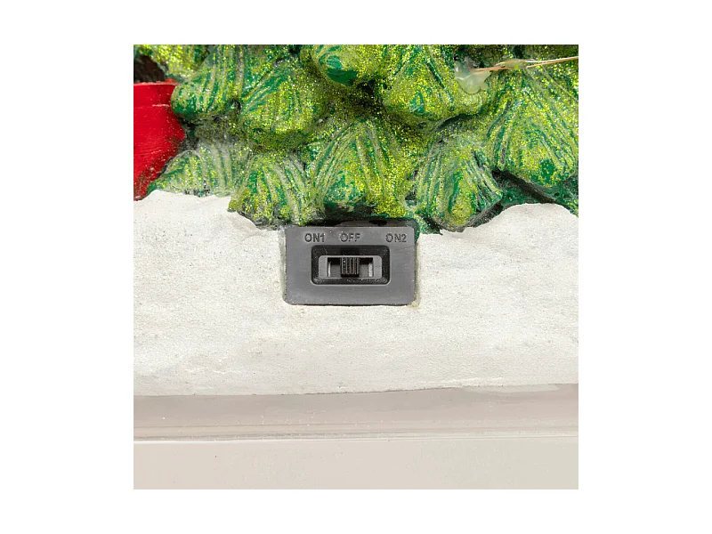 Village lumineux sapin Père Noël nacelle 27 LED musical animé