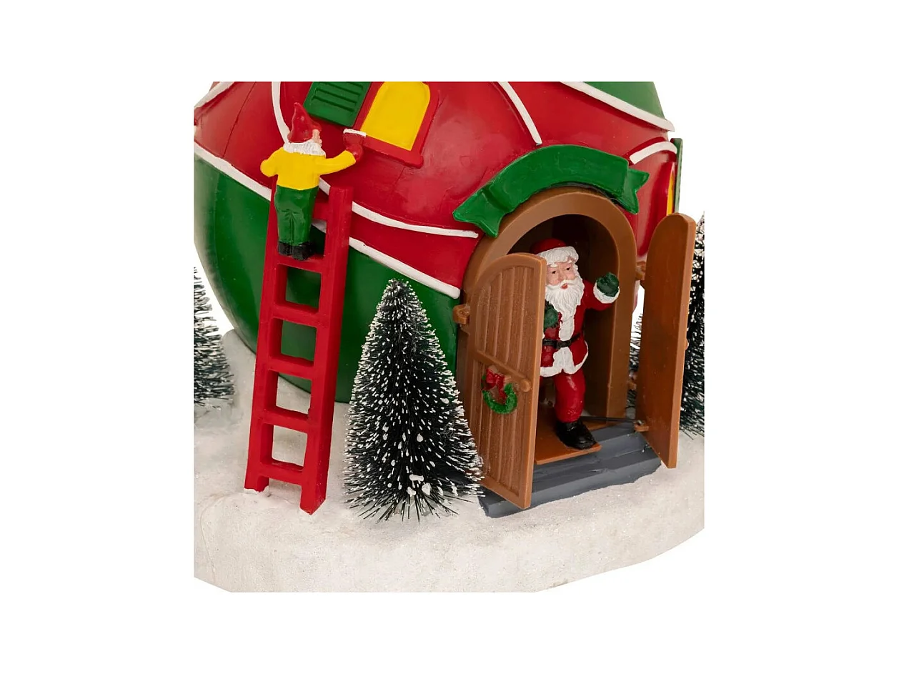 Village lumineux Maison Boule de Noël 4 LED musical animé