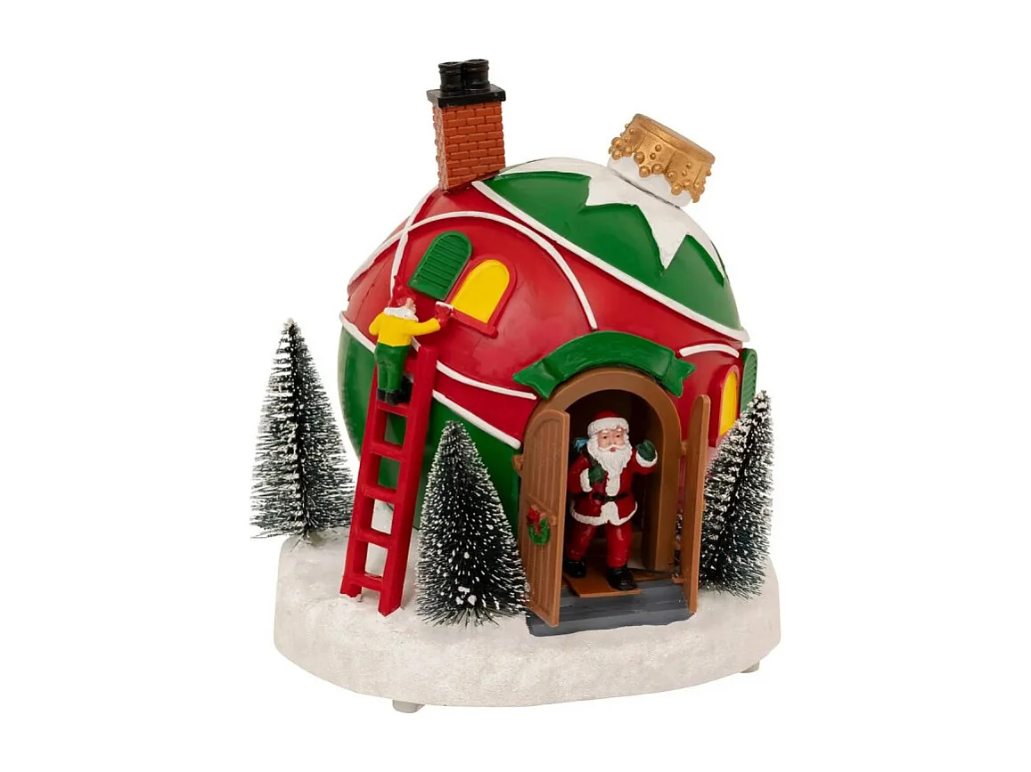 Village lumineux Maison Boule de Noël 4 LED musical animé