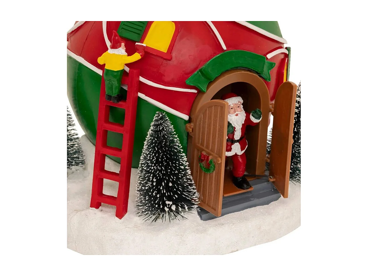 Village lumineux Maison Boule de Noël 4 LED musical animé