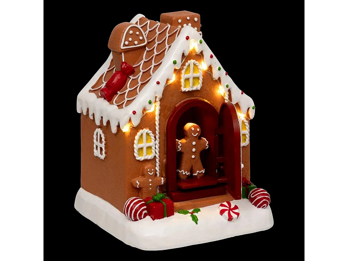 Village de Noël Lumineux "Maison Pain d'Épice" 16cm Multicolore