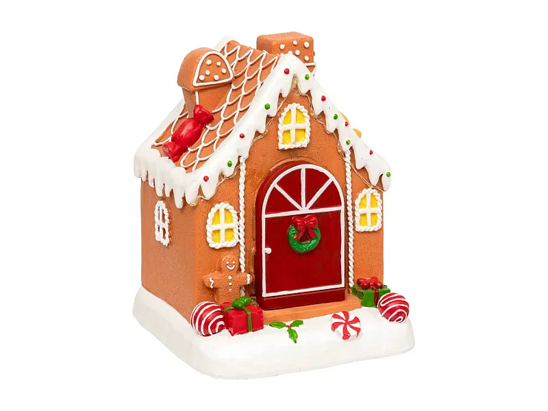 Village Noël lumineux Maison Pain d'épice 8 LED musical animé