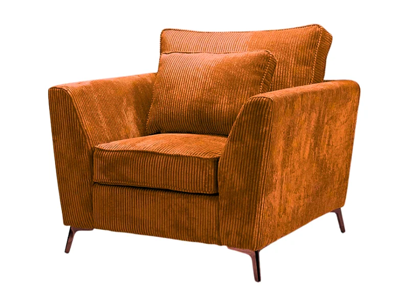 Fauteuil Isla velours côtelé ambre