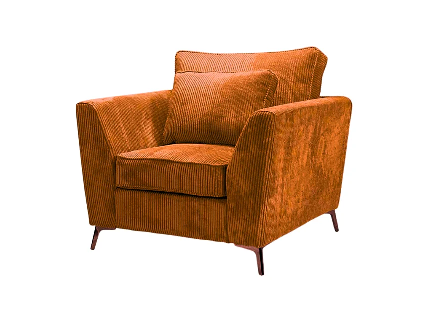 Fauteuil Isla velours côtelé ambre