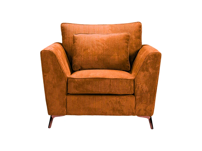 Fauteuil Isla velours côtelé ambre