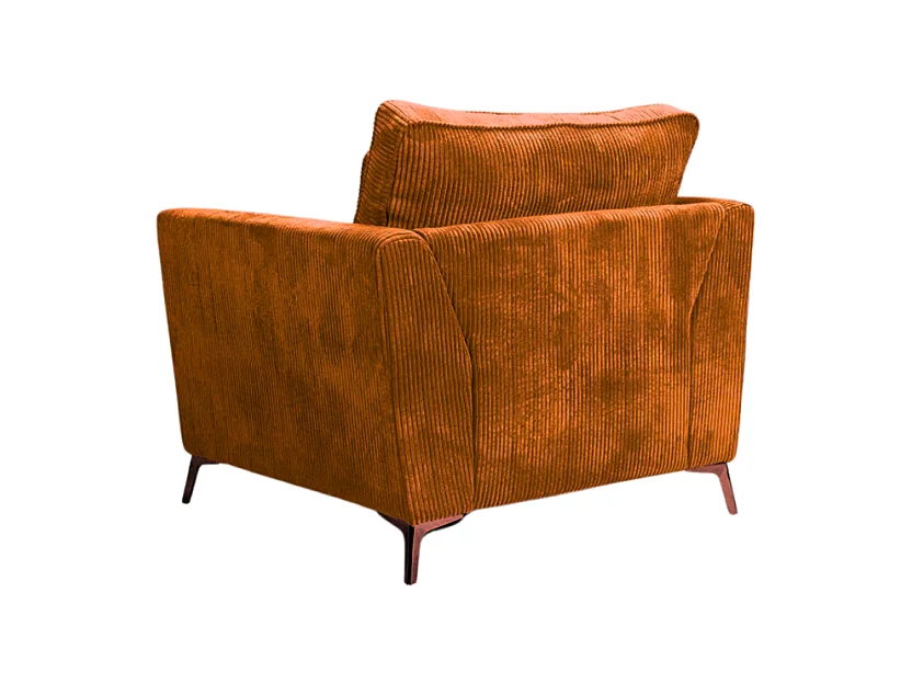 Fauteuil Isla velours côtelé ambre