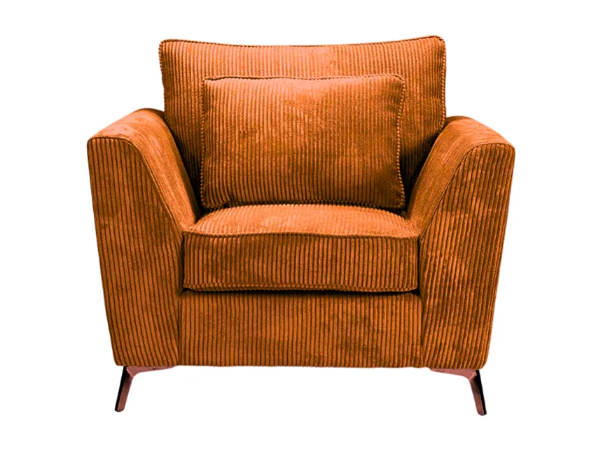 Fauteuil Isla velours côtelé ambre