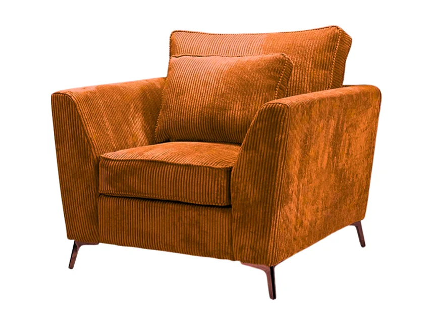 Fauteuil Isla velours côtelé ambre