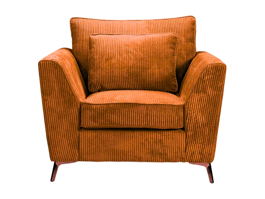 Fauteuil Isla velours côtelé ambre