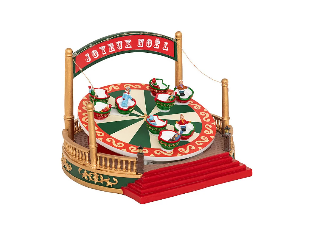 Village de Noël lumineux Manège tasses animé et musical
