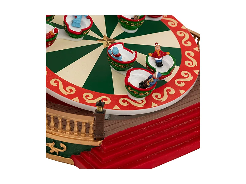 Village de Noël lumineux Manège tasses animé et musical