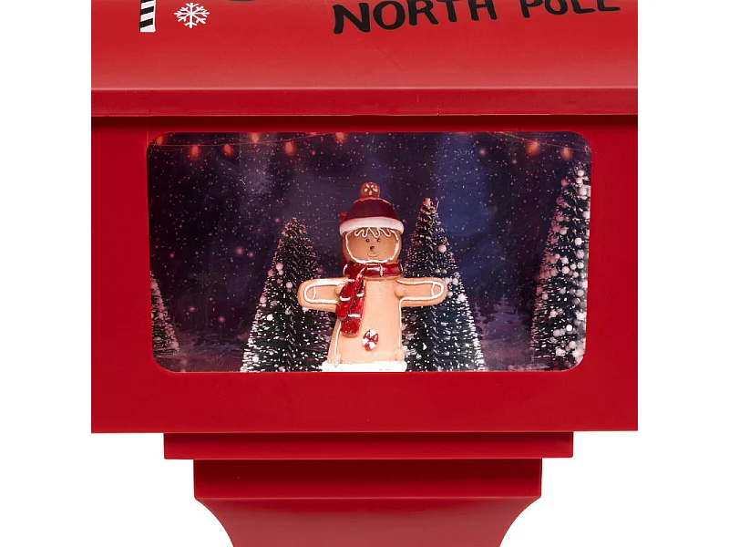 Décoration de Noël boîte aux lettes lumineuse 4 LED rouge
