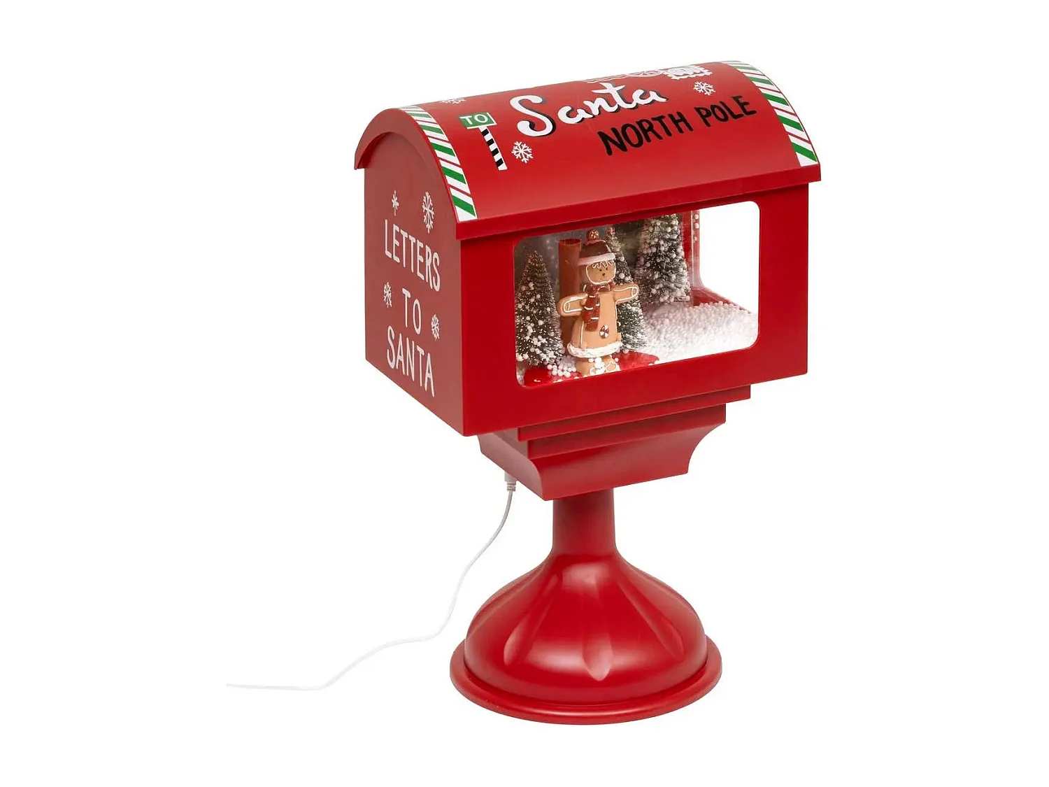 Déco Lumineuse de Noël "Boite aux Lettres" 41cm Rouge
