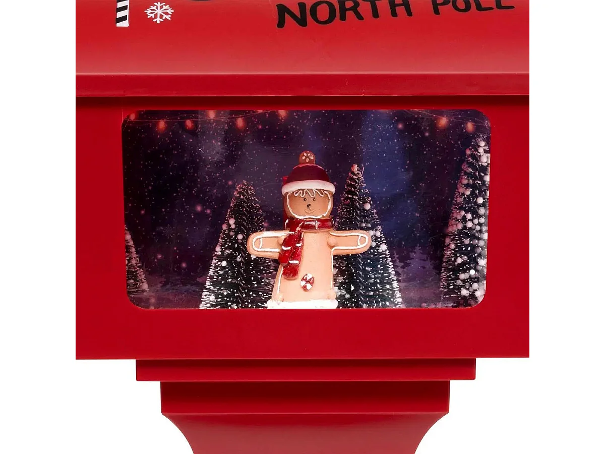 Déco Lumineuse de Noël "Boite aux Lettres" 41cm Rouge
