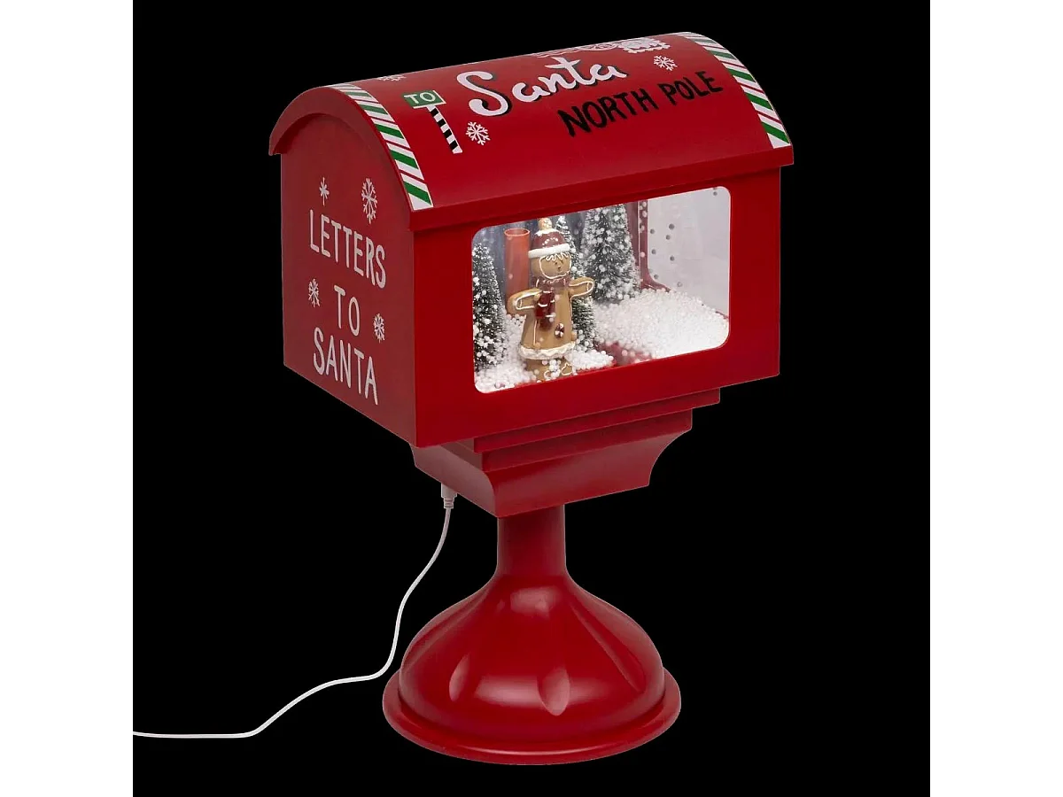 Déco Lumineuse de Noël "Boite aux Lettres" 41cm Rouge