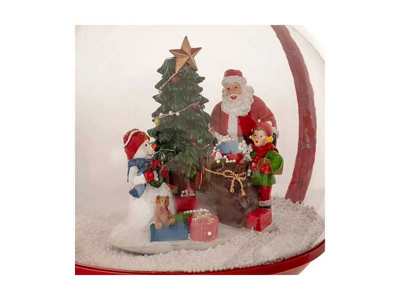 Déco de Noël lampadaire rouge 150 cm neige animée