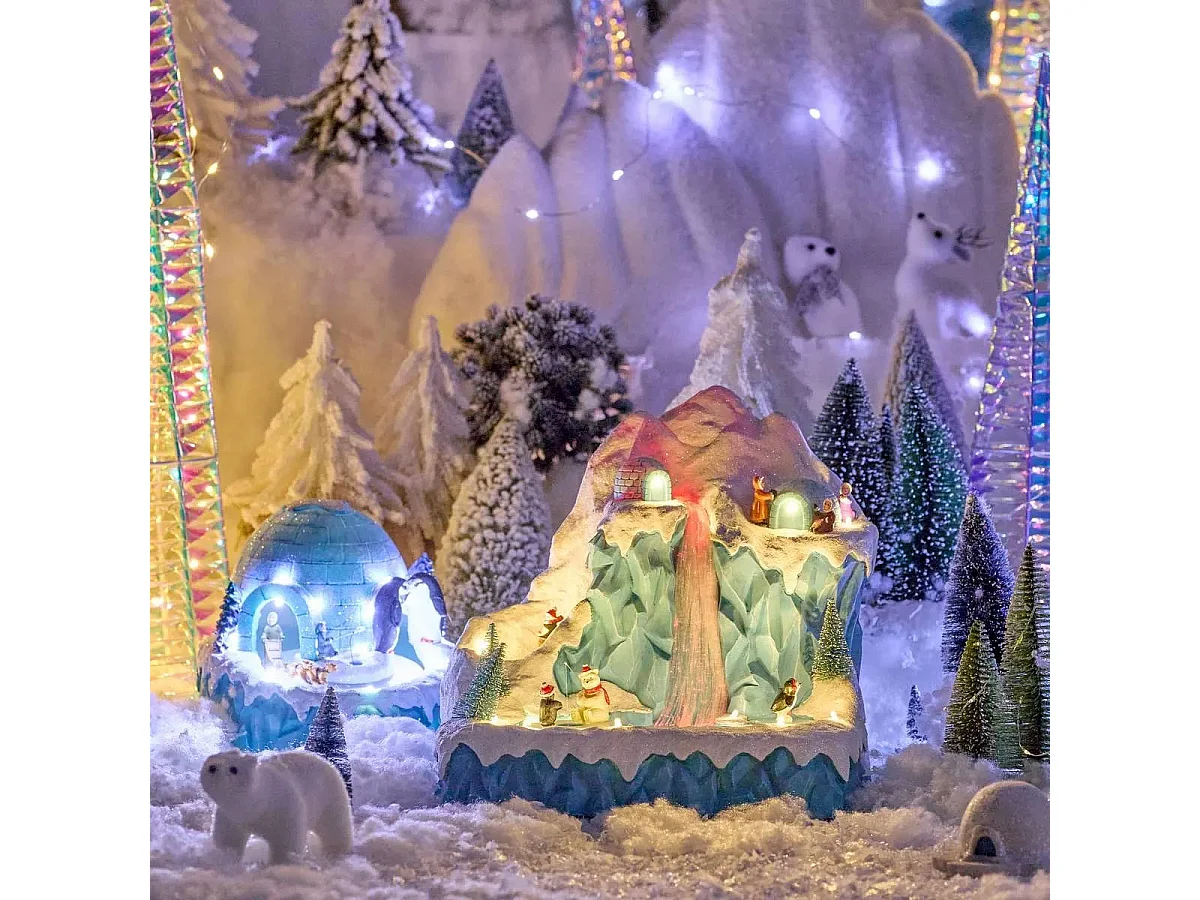 Village de Noël Lumineux "Banquise" 28cm Multicolore