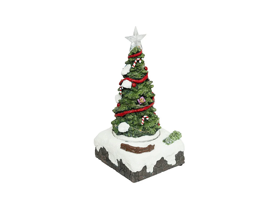 Village lumineux sapin de Noël 13 LED multicolore musical animé