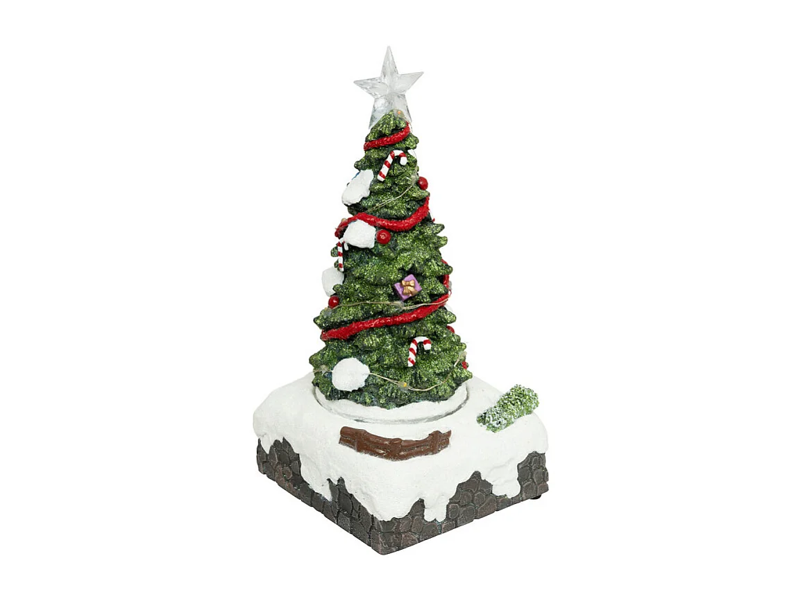 Village lumineux sapin de Noël 13 LED multicolore musical animé