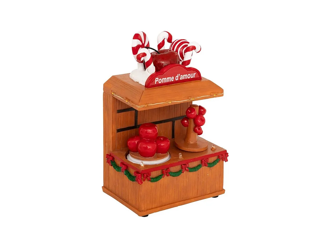 Village de Noël lumineux Pomme d'amour 7 LED musical et animé