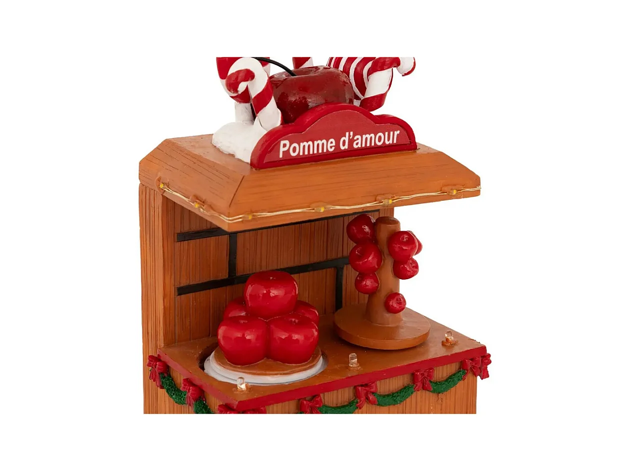Village de Noël lumineux Pomme d'amour 7 LED musical et animé