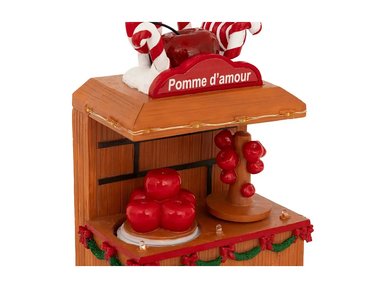 Village de Noël lumineux Pomme d'amour 7 LED musical et animé
