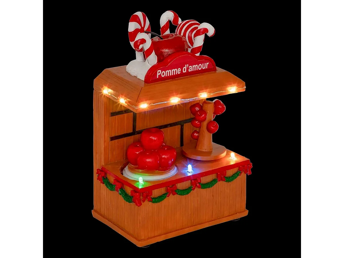 Village de Noël Lumineux "Pomme d'Amour" 18cm Multicolore