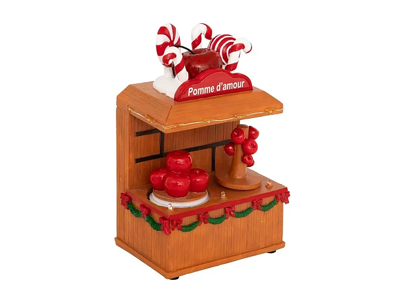 Village de Noël lumineux Pomme d'amour 7 LED musical et animé