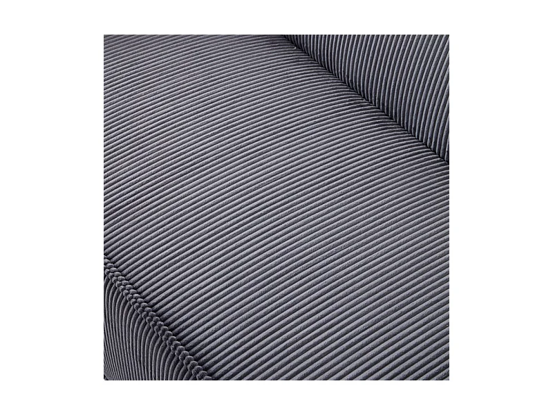 Canapé 2 places en velours côtelé - 58cm assise profonde - charge max 250kg - 178x86x70cm - Gris