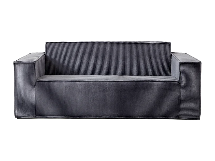 Couch 2-sitzer aus Cord - 58cm Sitztiefe - Max. Belastung 250kg - 178x86x70cm - Grau