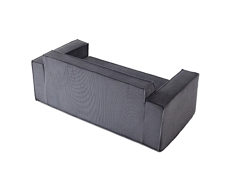 Couch 2-sitzer aus Cord - 58cm Sitztiefe - Max. Belastung 250kg - 178x86x70cm - Grau