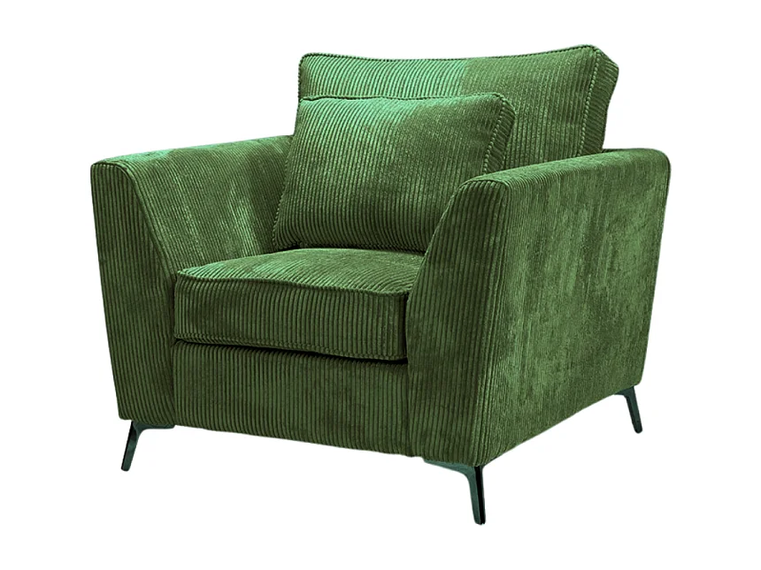 Fauteuil Isla velours côtelé vert