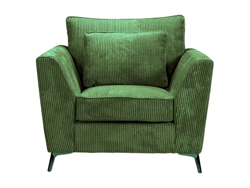 Fauteuil Isla velours côtelé vert