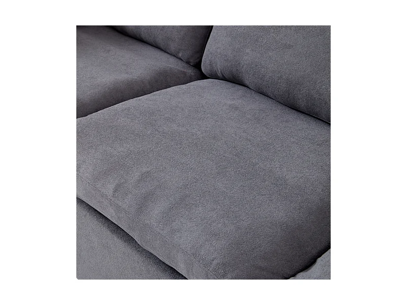 Canapé 3 places modulable en tissu - avec 8 coussins - 62cm assise profonde - 300x100x81cm - Gris