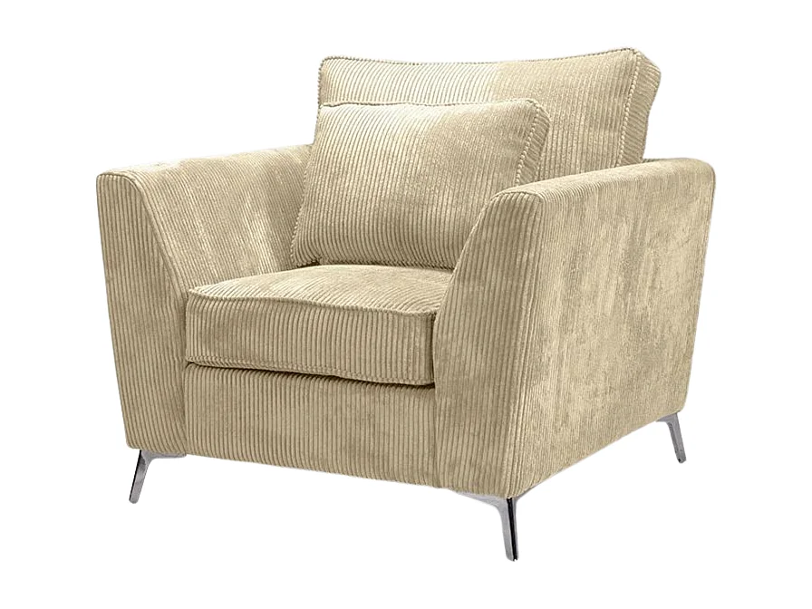 Fauteuil Isla velours côtelé beige